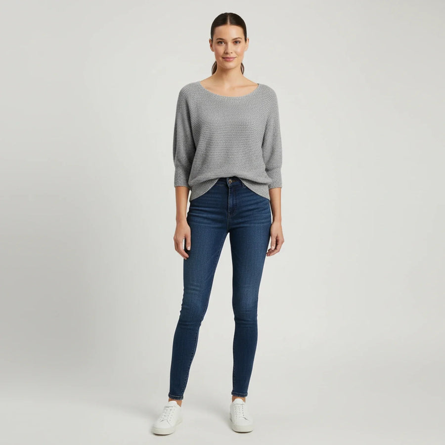 Luvrefashion | Ladies' Scoop Neck Pullover Sweater in Red - image 8