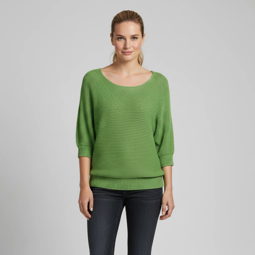 Luvrefashion | Ladies' Scoop Neck Pullover Sweater in Red - image 9