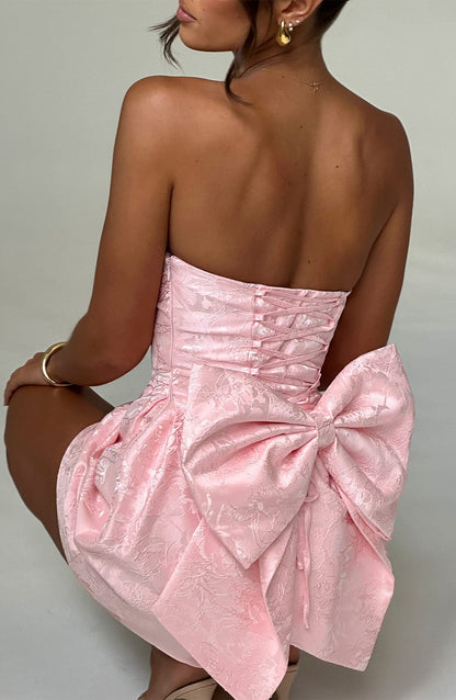 Elenora Blush Mini Dress in XS - back view