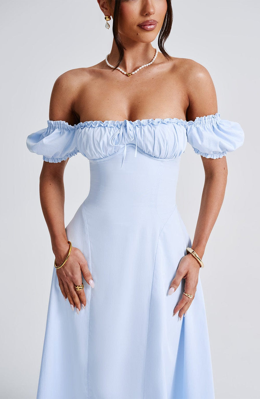 Sophia Blue Midi Sundress for Women