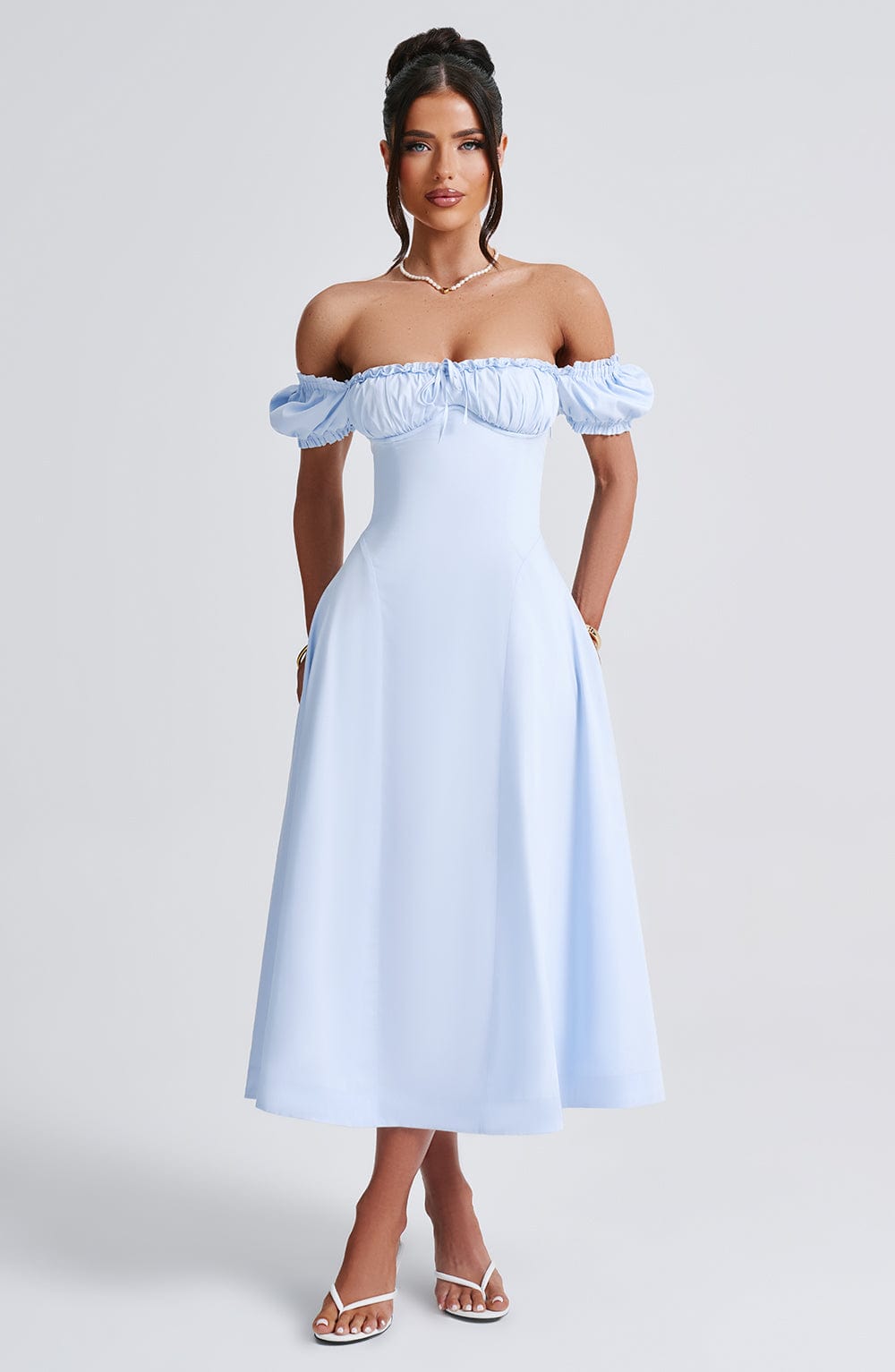 Sophia Blue Midi Sundress for Women