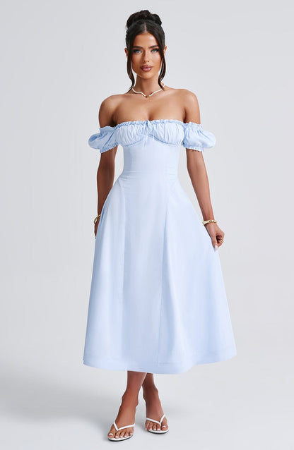 Sophia Blue Midi Sundress for Women