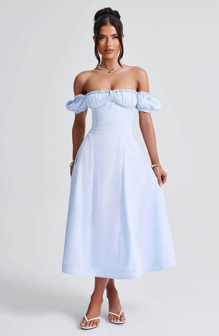 Sophia Blue Midi Sundress for Women