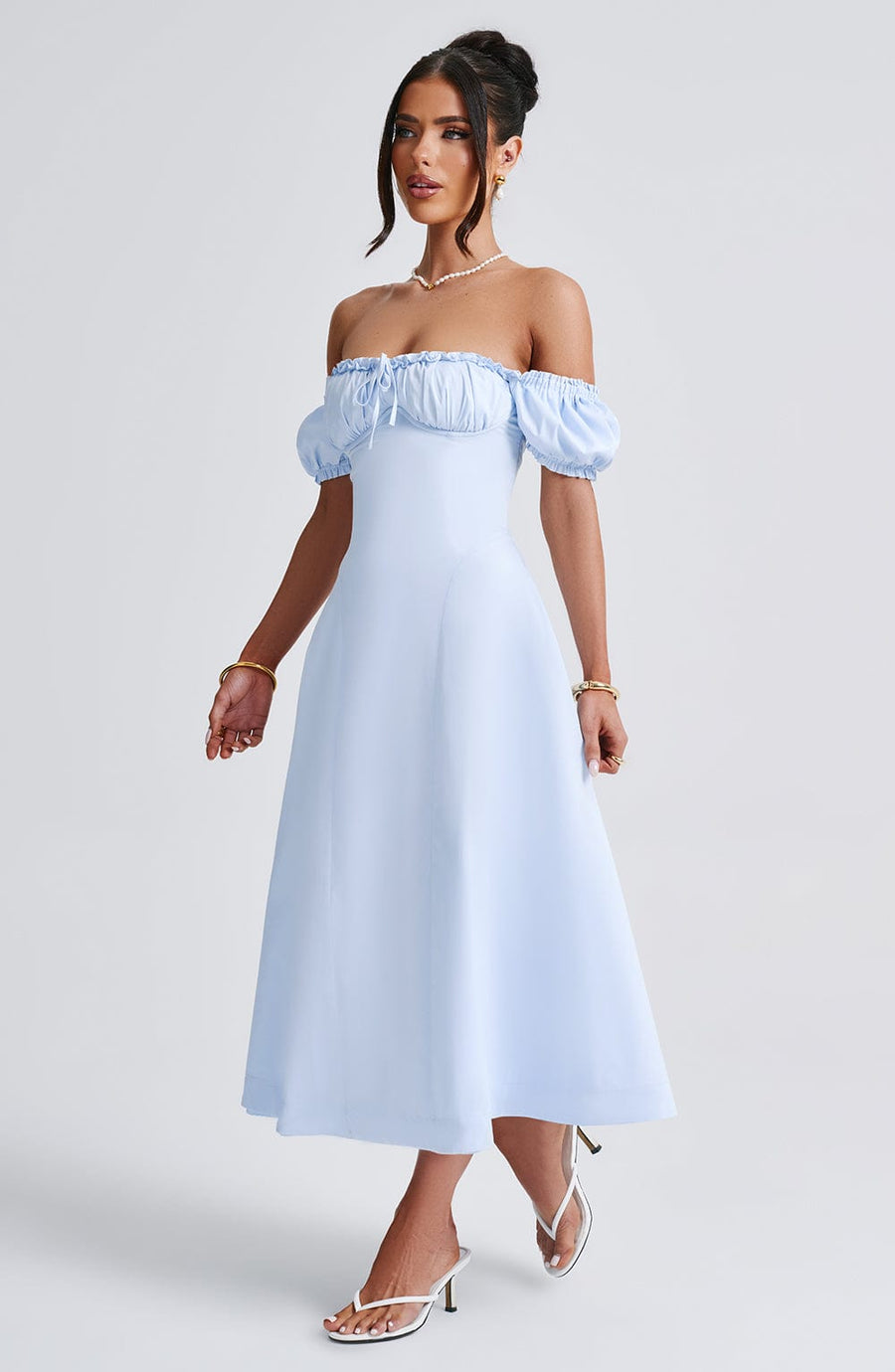 Sophia Blue Midi Sundress for Women