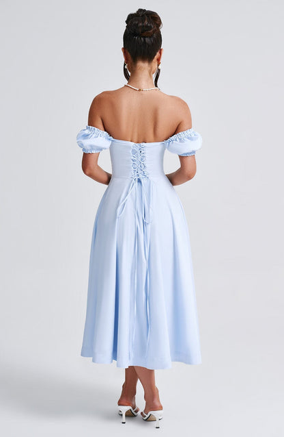 Sophia Blue Midi Sundress for Women