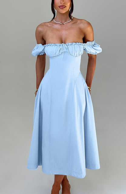 Sophia Blue Midi Sundress for Women