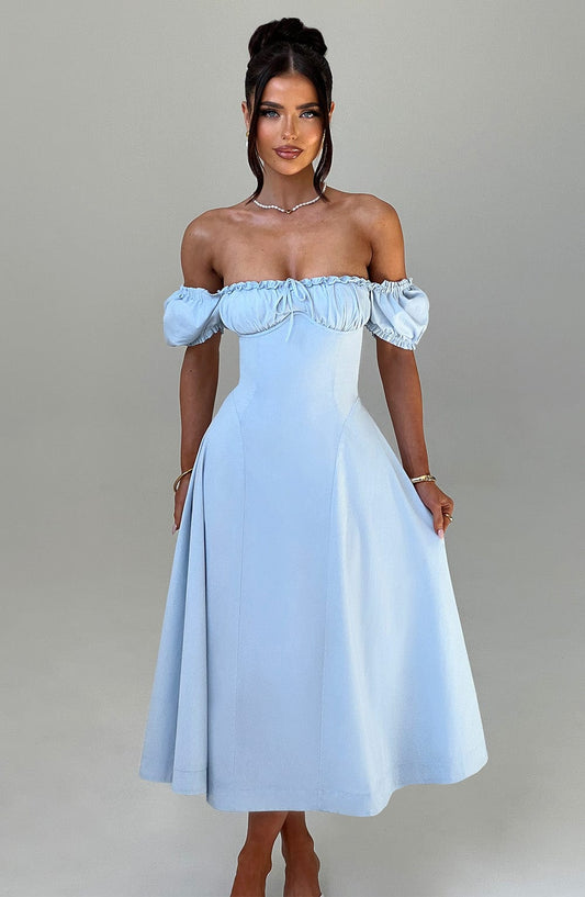 Sophia Blue Midi Sundress for Women