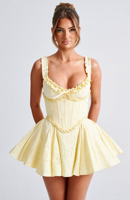 Chloe Lemon Yellow Summer Playsuit