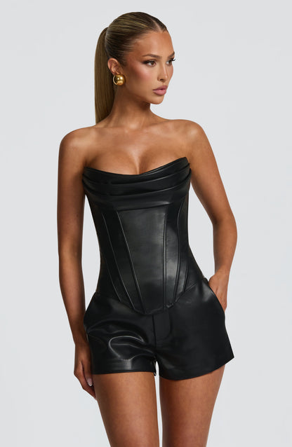 Sophia Black Corset Top for Summer