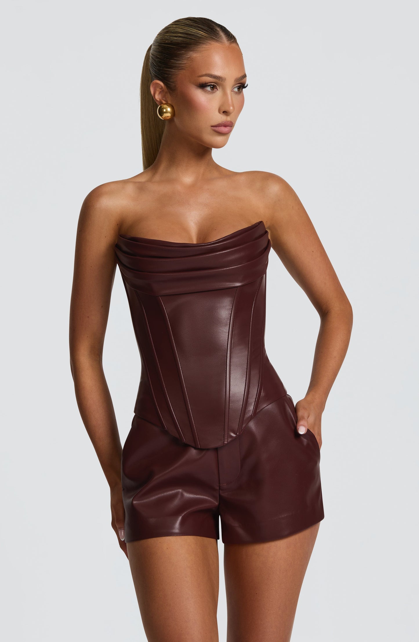 Sophia Burgundy Corset Top
