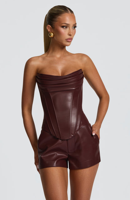 Sophia Burgundy Corset Top