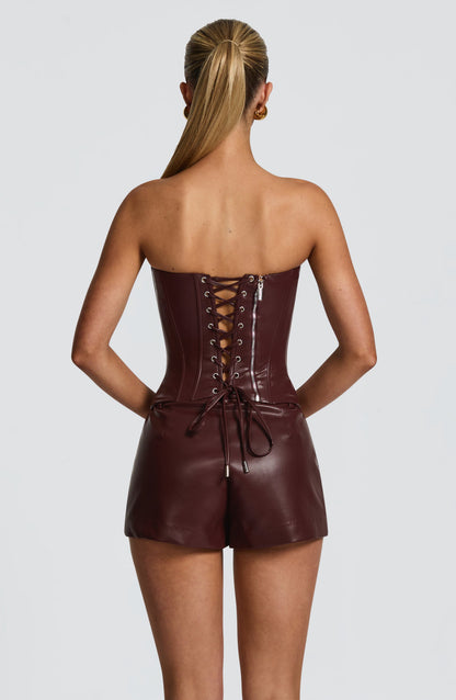 Sophia Burgundy Corset Top