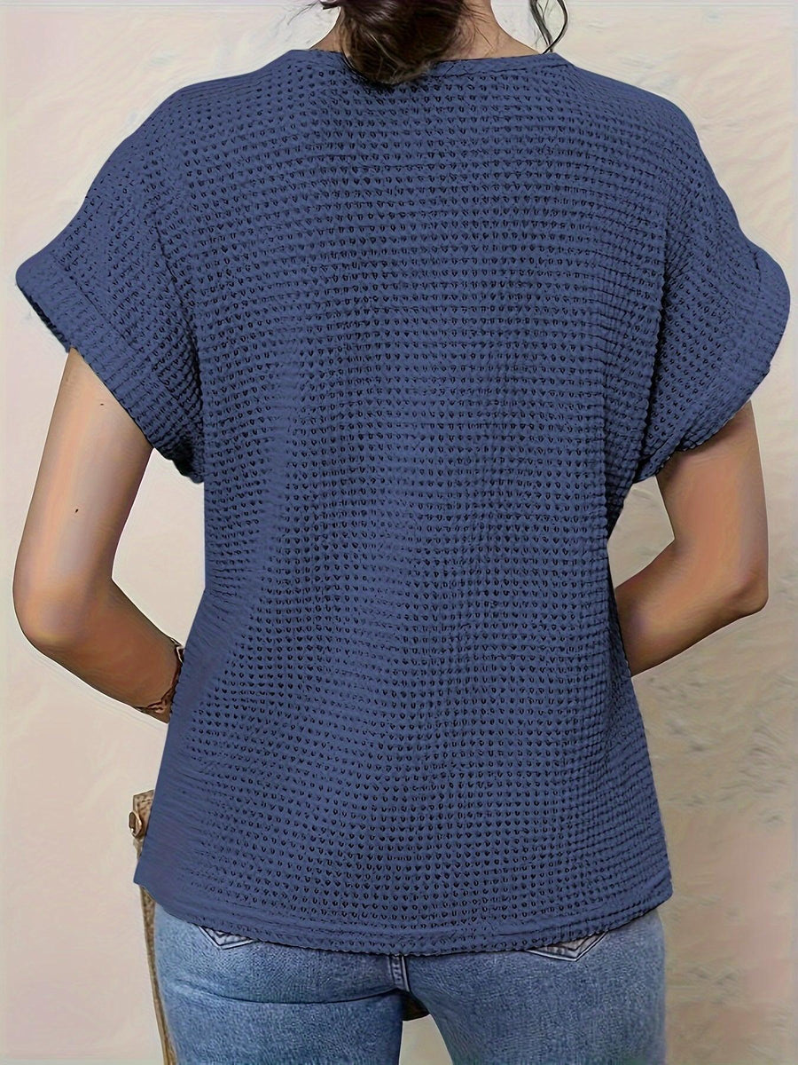 Luvrefashion | Rachel Exquisitely Crafted Knit Top in Navy Blue - image 9