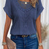 Rachel | Exquisitely Crafted Knit Top - Navy Blue