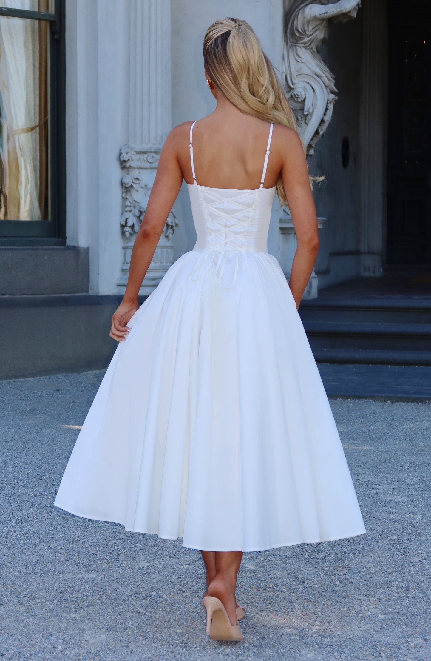 Ivory Emerson Midi Dress in XS - detail view