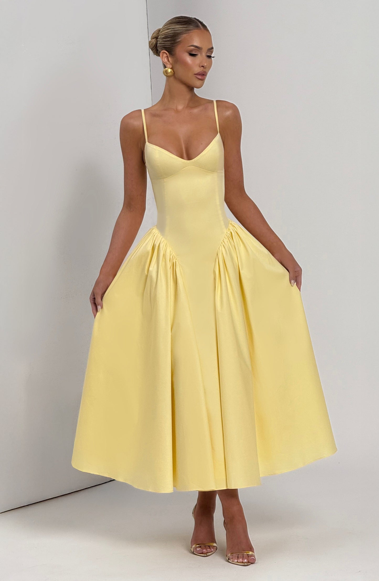 Lila Lemon Midi Sundress - Perfect for Summer
