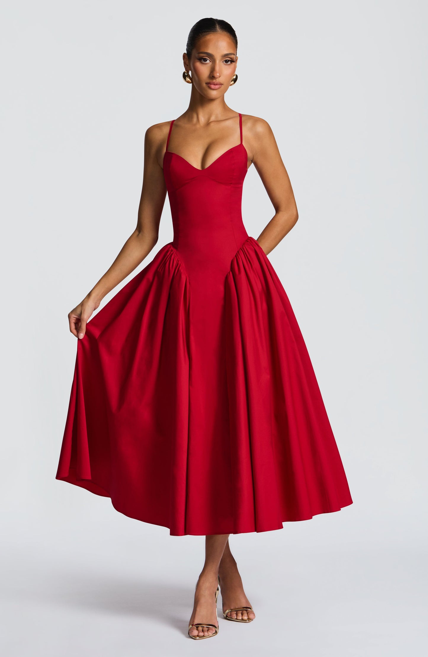 Sophia Red Midi Sundress - Perfect Summer Fashion