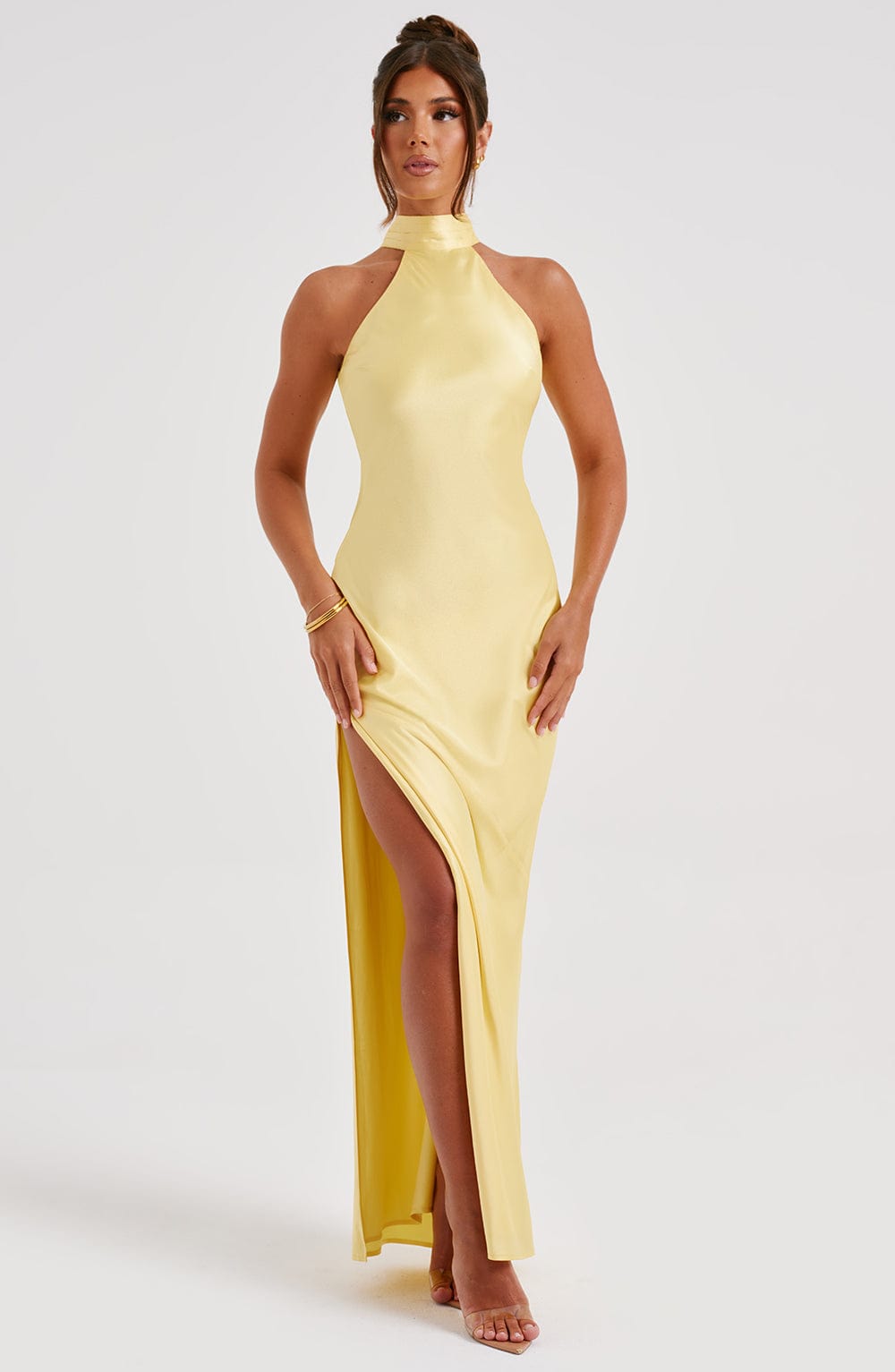 Etta Lemon Maxi Dress in XS - side view