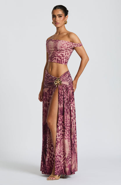 Sophia Magenta Orchid Print Summer Top