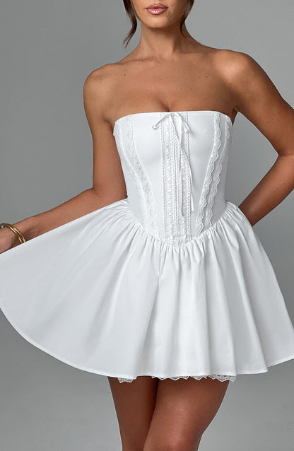 Chloe Ivory Mini Sundress - Cute Summer Fashion
