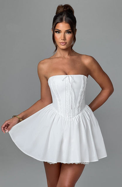 Chloe Ivory Mini Sundress - Cute Summer Fashion