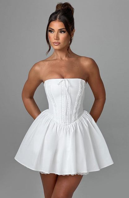 Chloe Ivory Mini Sundress - Cute Summer Fashion