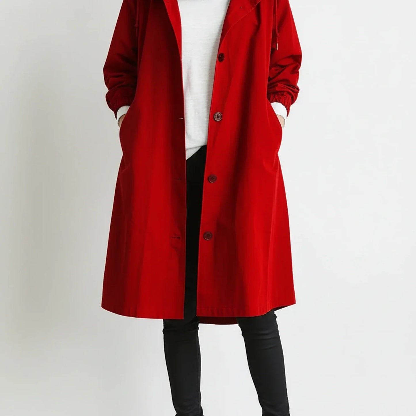 Long Hooded Coat for in Light Gray - image 7