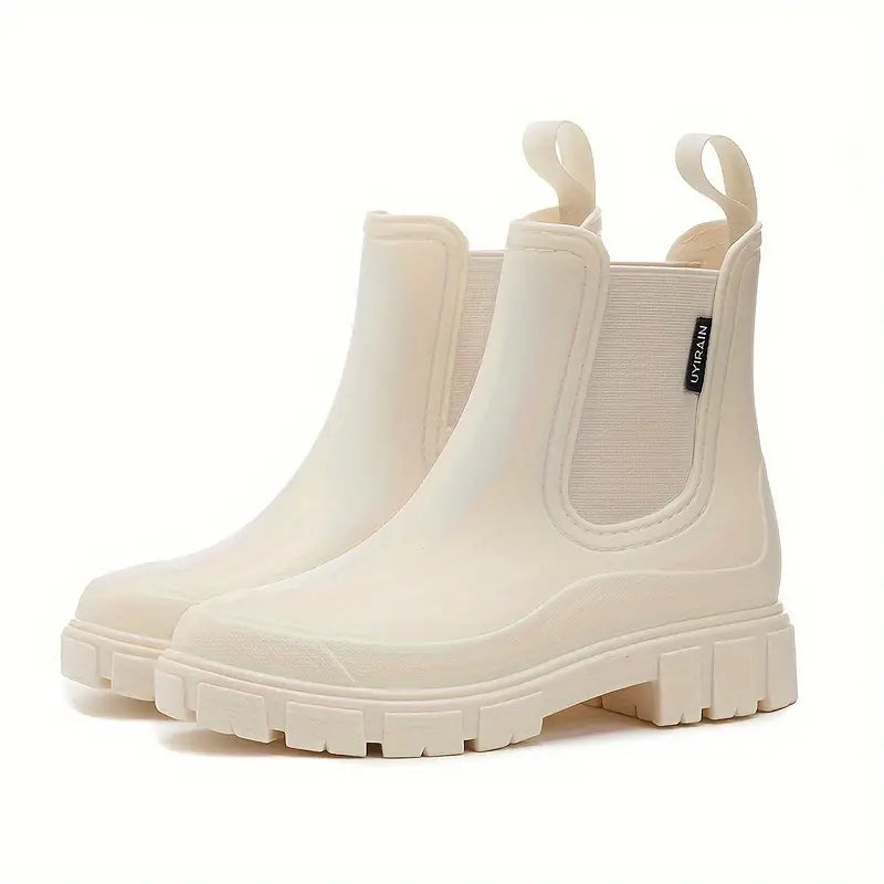 Luvrefashion | Clara Stylish Ankle Boots with Textured Sole in Brown - back view