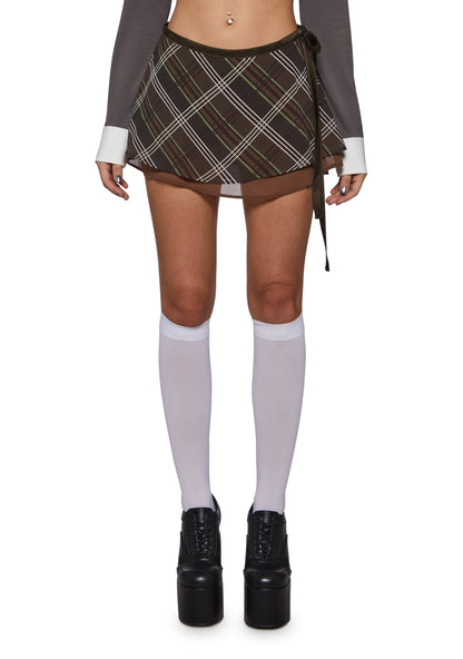 Sable Low Rise Plaid Mini Skirt