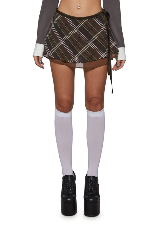 Sable Low Rise Plaid Mini Skirt
