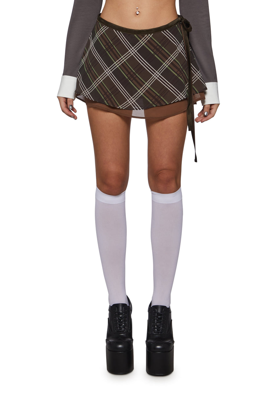 Sable Low Rise Plaid Mini Skirt