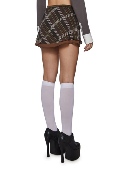 Sable Low Rise Plaid Mini Skirt