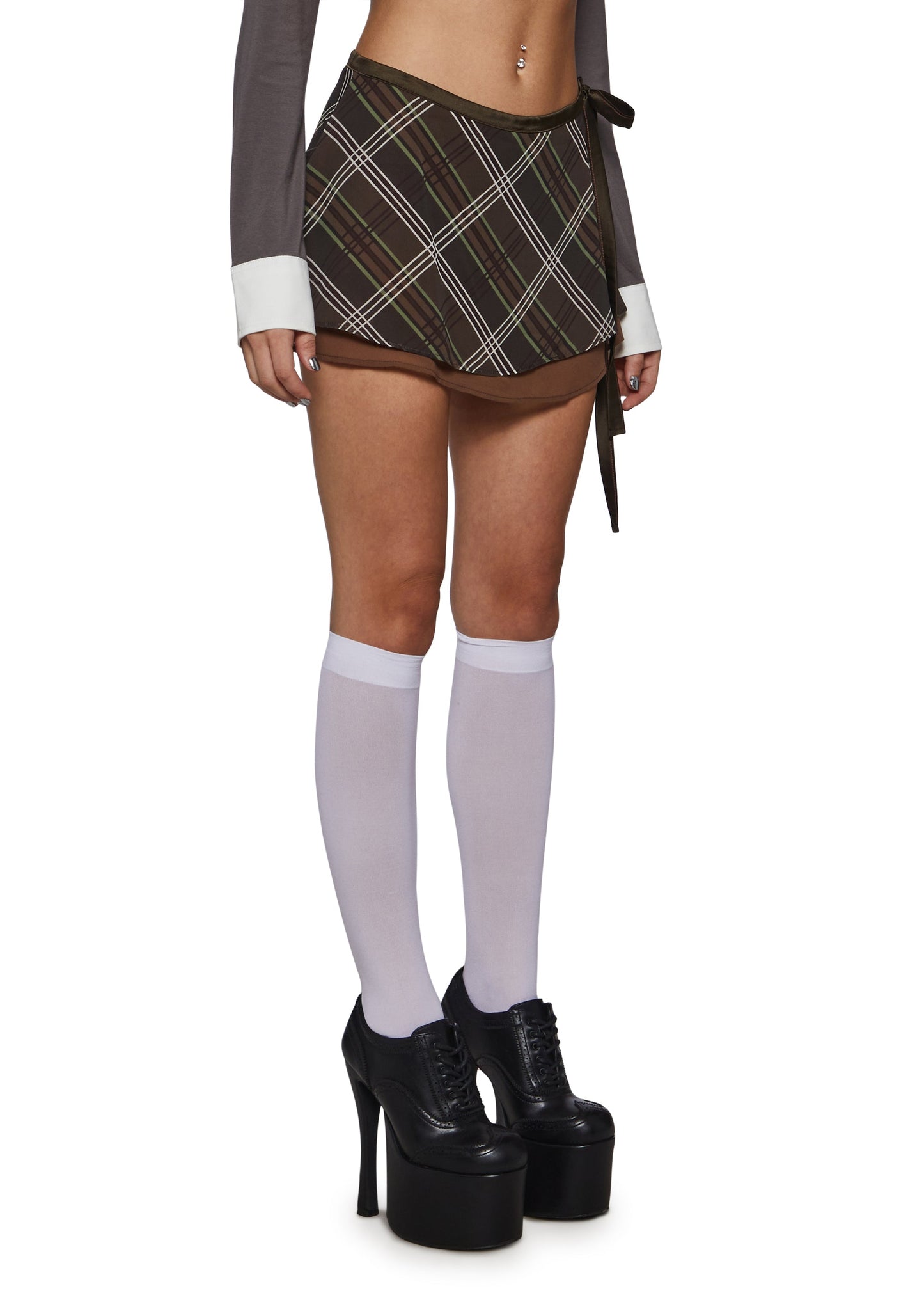 Sable Low Rise Plaid Mini Skirt