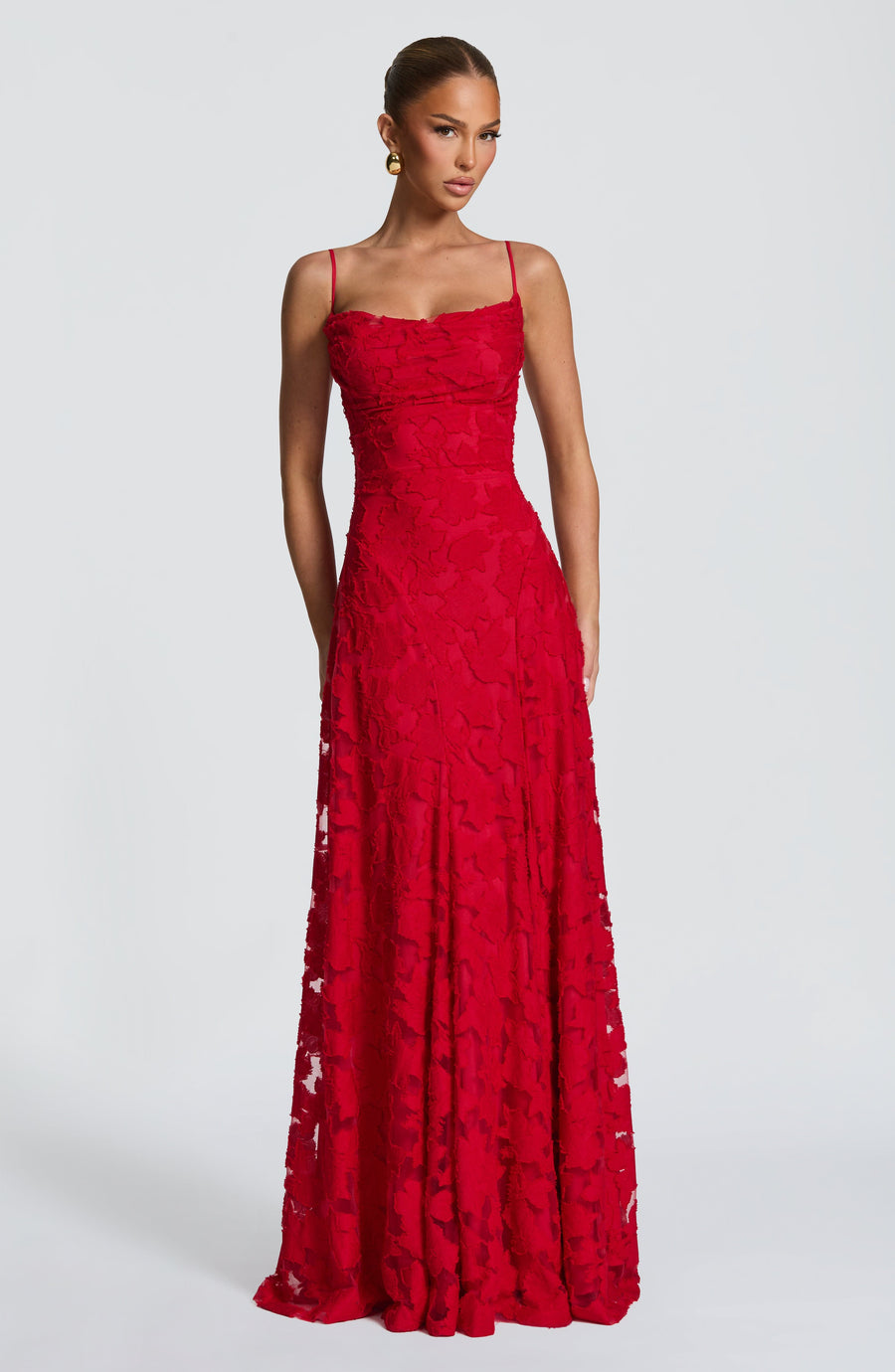 Sophia Red Maxi Summer Dress for Women