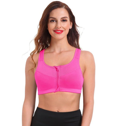 Front-Zip Wire-Free Sports Bra for Light-to-Medium Support