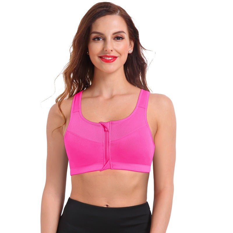 Front-Zip Wire-Free Sports Bra for Light-to-Medium Support