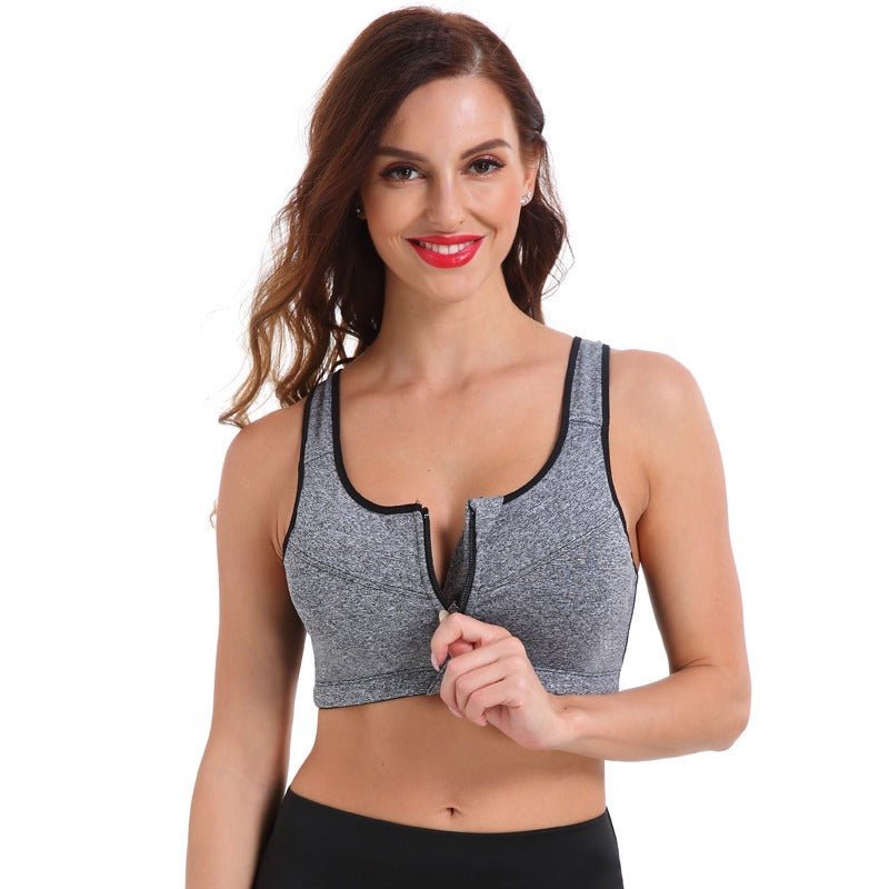 Front-Zip Wire-Free Sports Bra for Light-to-Medium Support