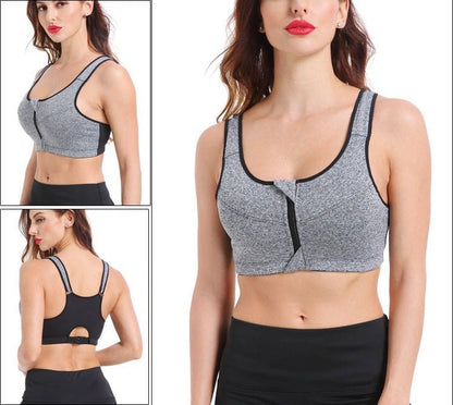 Front-Zip Wire-Free Sports Bra for Light-to-Medium Support