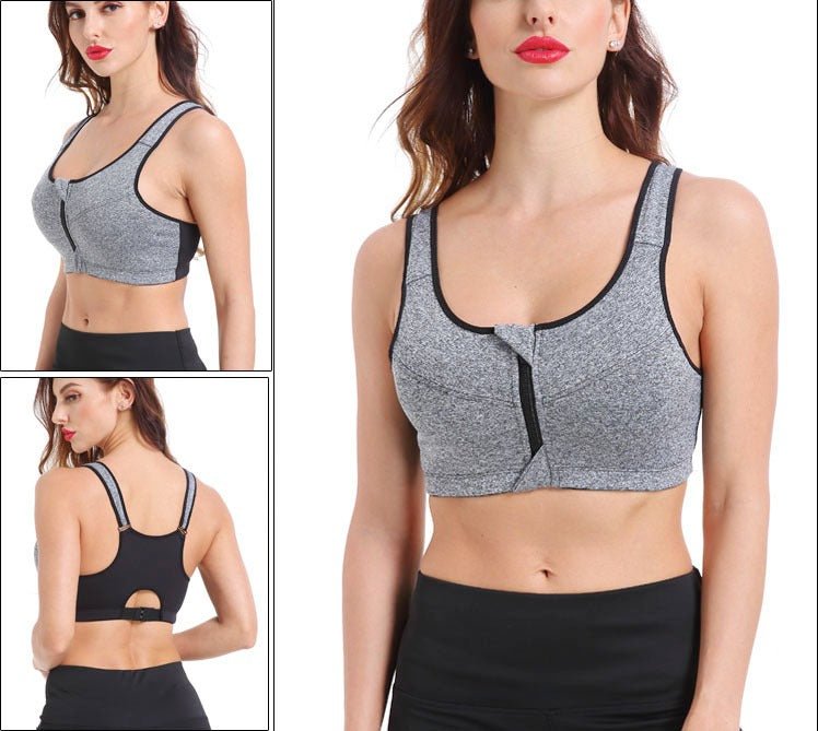 Front-Zip Wire-Free Sports Bra for Light-to-Medium Support