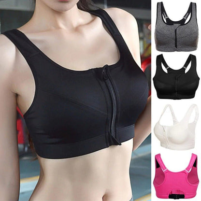 Front-Zip Wire-Free Sports Bra for Light-to-Medium Support
