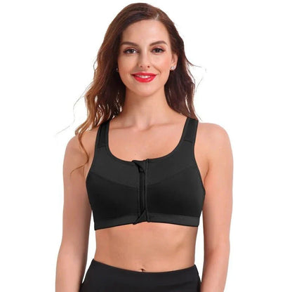 Front-Zip Wire-Free Sports Bra for Light-to-Medium Support