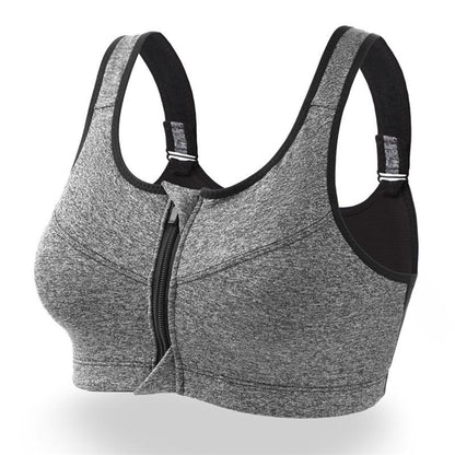 Front-Zip Wire-Free Sports Bra for Light-to-Medium Support