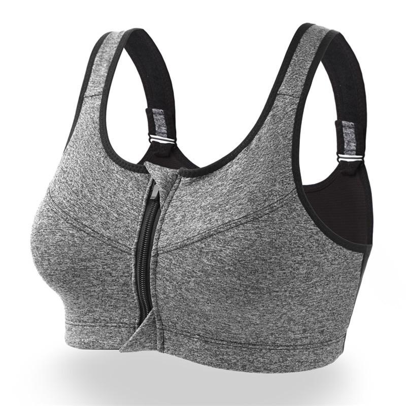 Front-Zip Wire-Free Sports Bra for Light-to-Medium Support