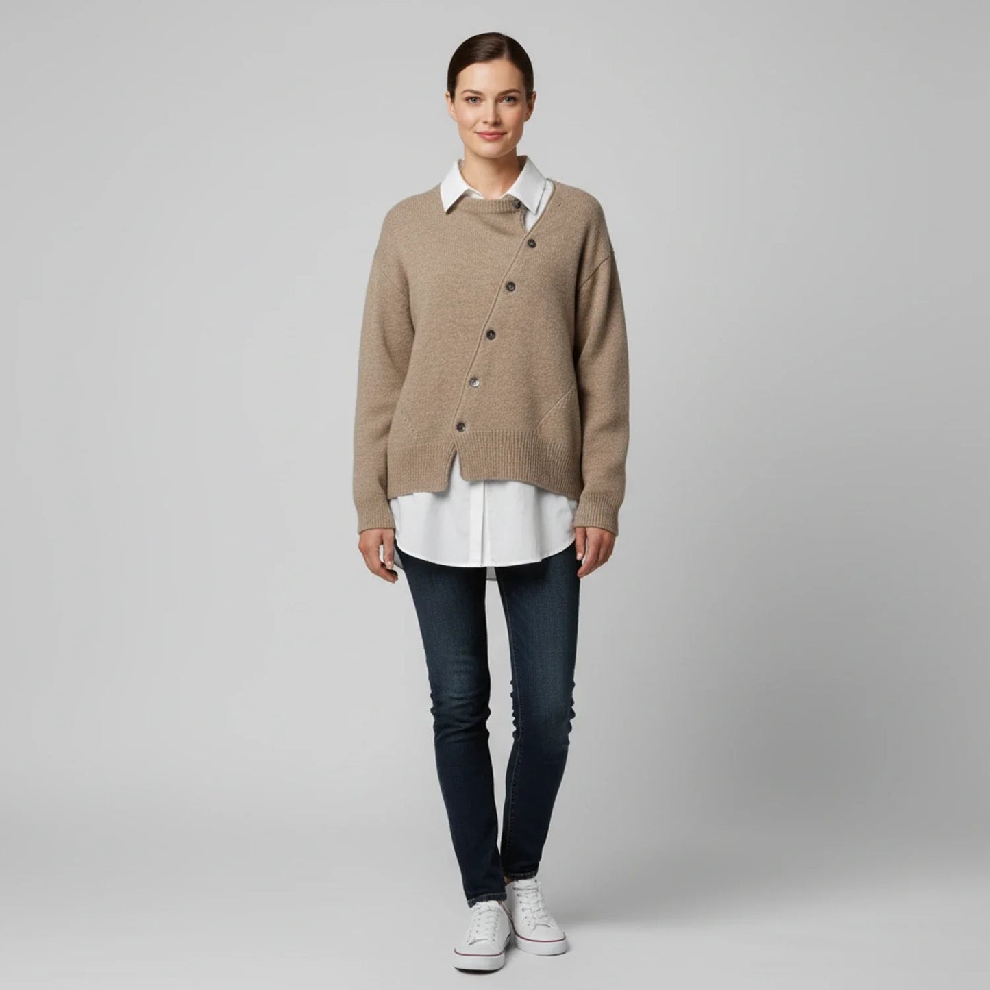 Luvrefashion | Loose Fit Sweater in Brown - side view