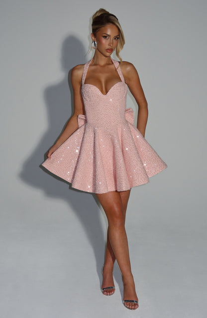 Sophia Blush Georgette Mini Sundress