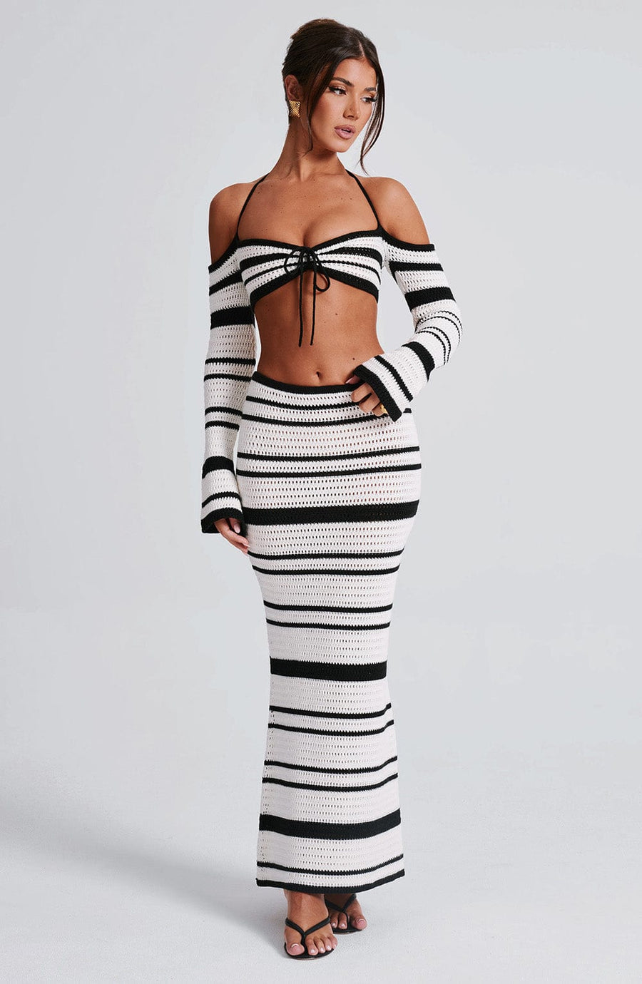 Sophia Black and White Maxi Summer Skirt