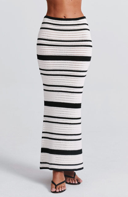 Sophia Black and White Maxi Summer Skirt
