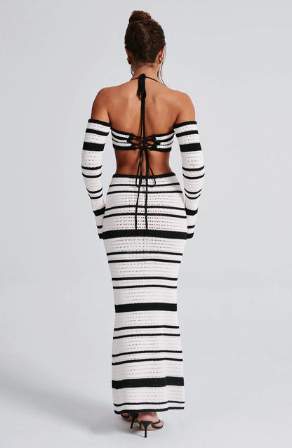Sophia Black and White Maxi Summer Skirt