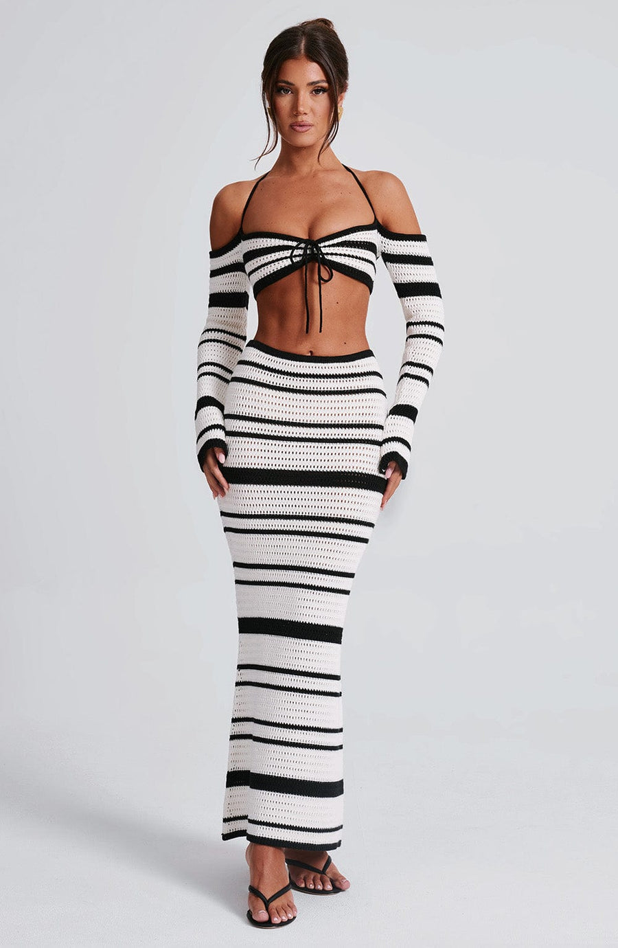 Sophia Black and White Maxi Summer Skirt