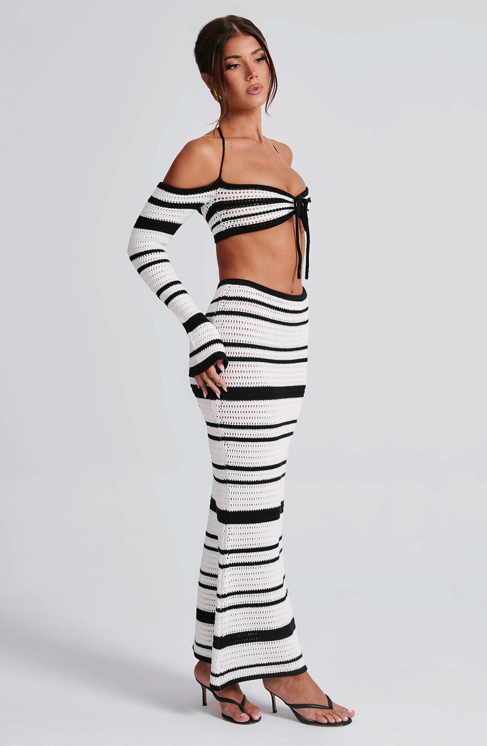 Sophia Black and White Maxi Summer Skirt